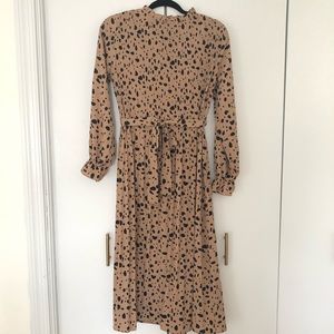 Leopard print midi dress
